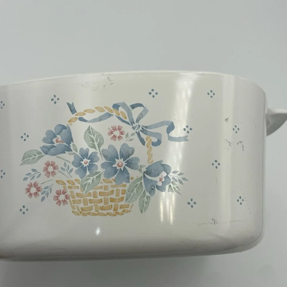 Vintage Corning Ware Country Cornflower A3B Casserole 3 Liter With Pyrex Lid A9C